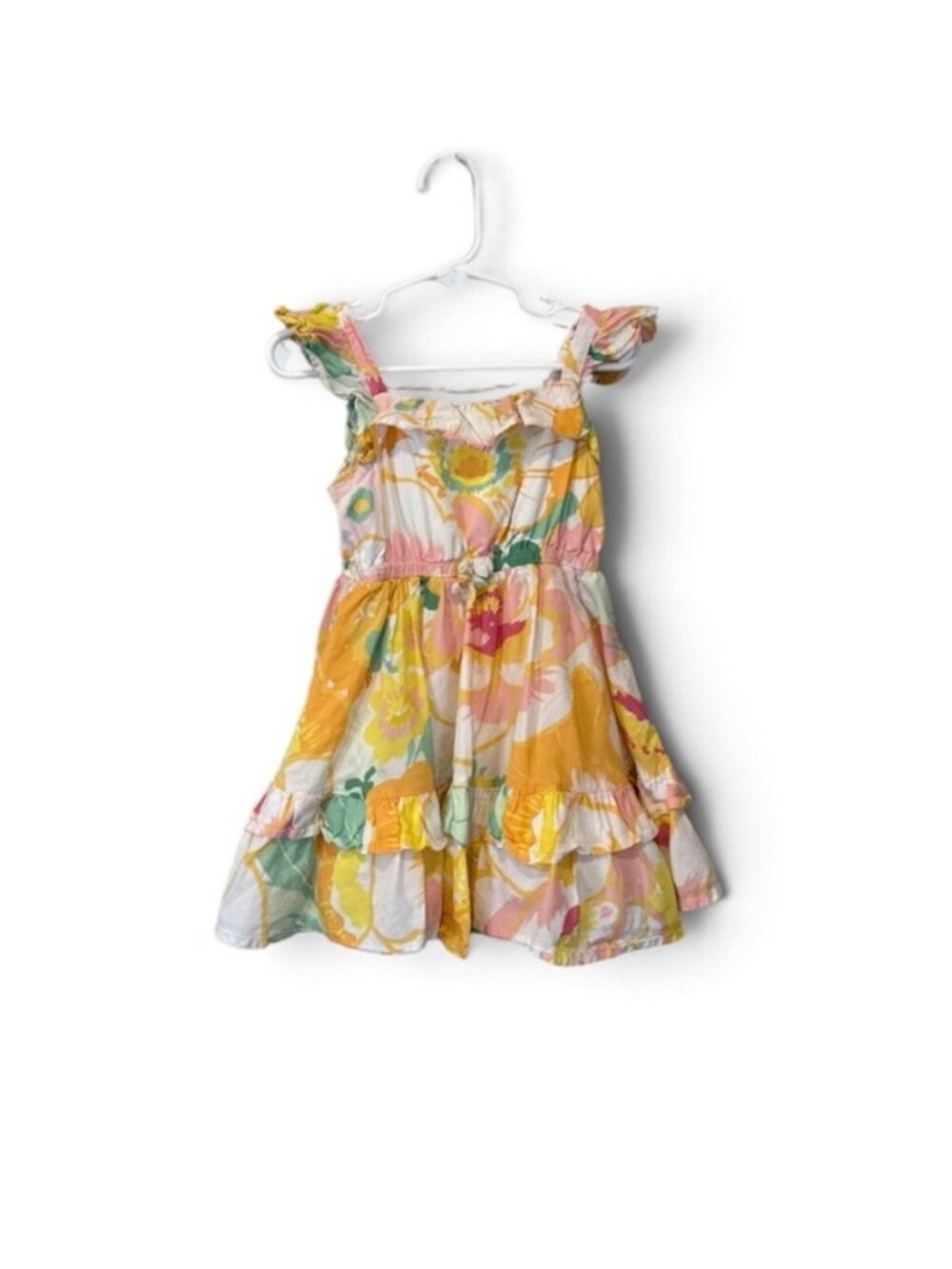Janie & Jack Summer Tropical Hawaiian Orange Sundress Dress 3t Toddler Girls